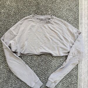 ALO Yoga Light Gray Cropped Sweatshirt